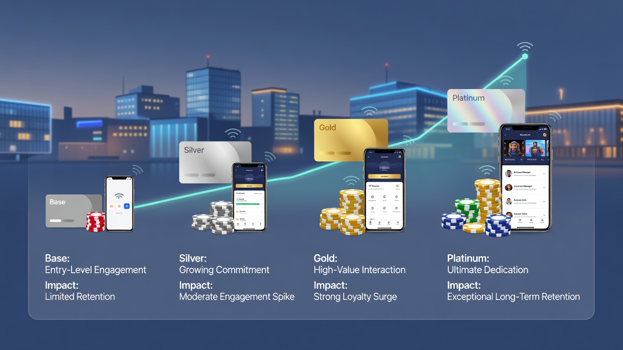 User interface showing tier benefits and engagement statistics in Finnish mobile casino app